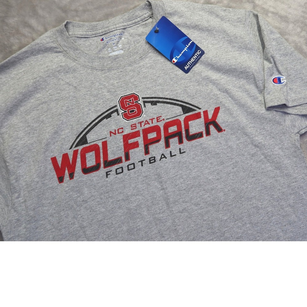 NC State Wolfpack Football T-Shirt Men's M Gray Heather NCAA‎ New Champion